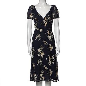 Reformation Floral Blue and White Midi Dress